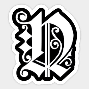 Silver Letter N Sticker